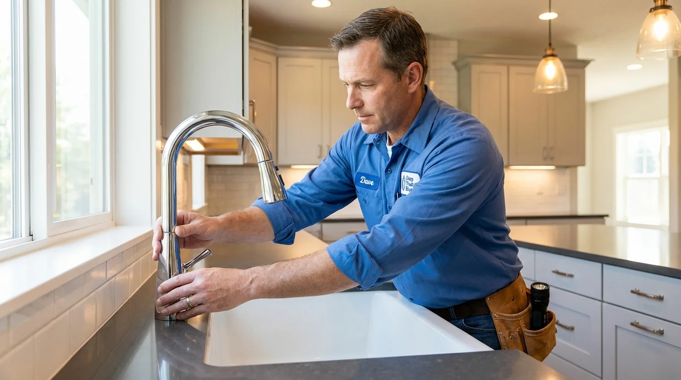 Kitchen faucet installation by Johns Plumbing LLC in Amherst